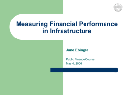 Jane Ebinger - Measuring Financial Performance in