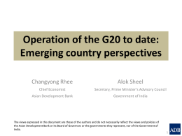 Emerging economies in the G20