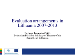Evaluation Plan 2007-2013