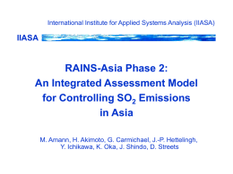 RAINS Asia Phase 2: In Integrated Assessment Model for