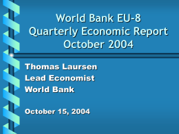 EU8 Quarterly Economic Report Highlights