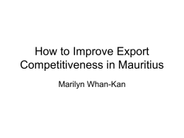 How to Improve Export Competitiveness in Mauritius