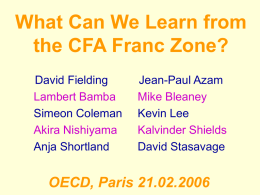 The CFA Franc Zone