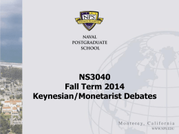 The Keynesian/Monetarist Debates