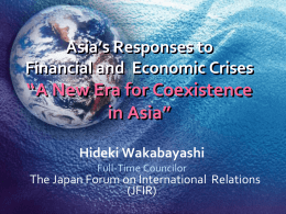 Speech Hideki Wakabayashi - Asia Economic Forum (AEF)