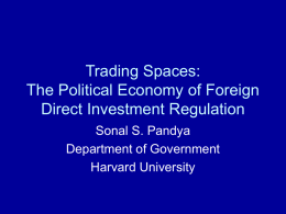 Trading Spaces: The Political Economy of Foreign Direct Investment