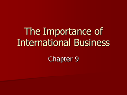 The Importance of International Business