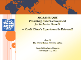 Mozambique Growth Seminar: China Rural Development