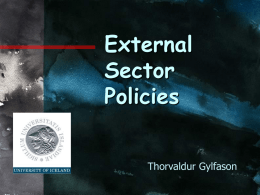 Lecture 3: External Sector Policies