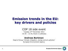 Emission trends in the EU: a few examples of key