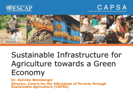 Sustainable Infrastructure for Agriculture towards Green Economy