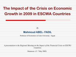The Sectoral Impact of the Crisis