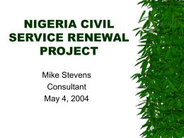 nigeria civil service renewal project