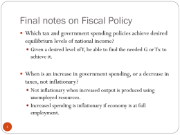 Topic 3: Fiscal Policy