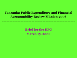Tanzania: Public Expenditure and Financial