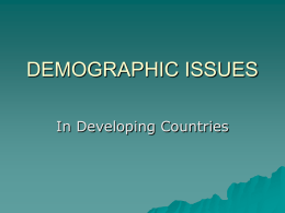 DEMOGRAPHIC ISSUES in developing countries