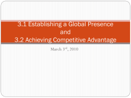 3.1 Establishing a Global Presence