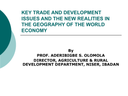 key trade and development issues and the new realities in the