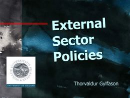 External Sector Policies