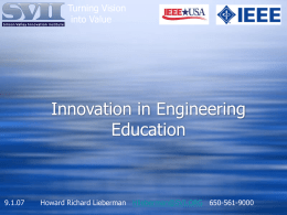 Innovation in Engineering Education - IEEE-USA