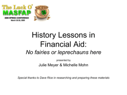 History Lessons In Financial Aid