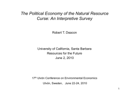 a resource curse - UCSB Economics - University of California, Santa