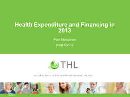 Health Expenditure and Financing in 2012