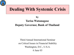 Dealing With Systemic Crisis