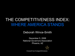 The Competitiveness Index: Where America Stands