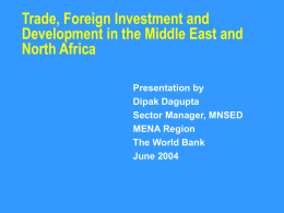Trade, Foreign Investment and Development in the