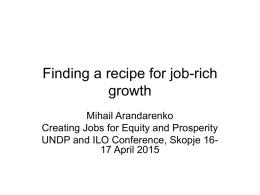 Mihail Arandarenko  - Creating Jobs for Equity and prosperity