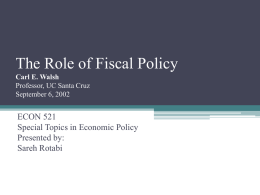 Discretionary Fiscal Policy