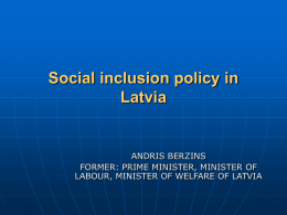 Social inclusion policy in Latvia