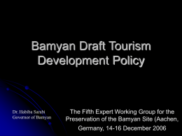 Bamyan Draft Tourism Development Policy