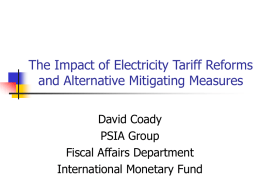 The Impact of Electricity Tariff Reforms and Alternative
