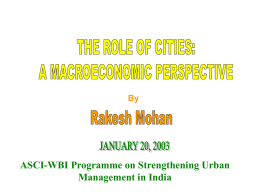 Role and Contribution of Cities to the Indian Economy