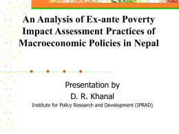An Analysis of Ex-ante Poverty Impact Assessment Practices of