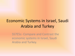 Economic Systems in Israel, Saudi Arabia and Turkey