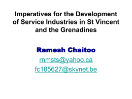 Imperatives for the Development of Service Industries in St Vincent