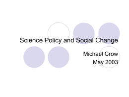 Science Policy and Social Change