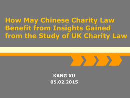 How May Chinese Charity Law Benefit from Insights Gained from the
