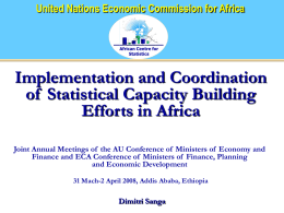 Implementation and Coordination of Statistical Capacity Building