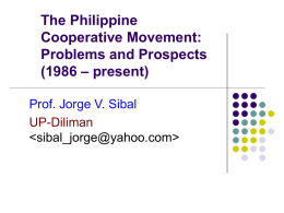The Philippine Cooperative Movement: Problems and Prospects
