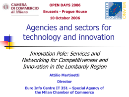 Agencies and sectors for technology and innovation