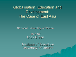 Education and Development in East Asia