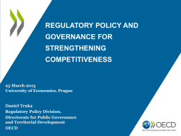 Regulatory policy and governance for strengthening