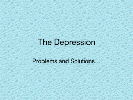 problems of the Depression