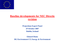 Baseline developments for the NEC Directive revision