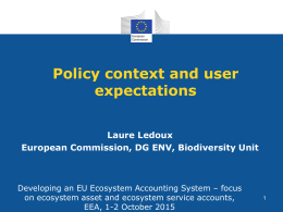 Policy context DG ENV - Eionet Projects