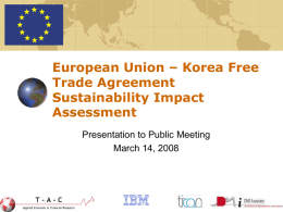 Korea Free Trade Agreement Sustainability Impact Assessment